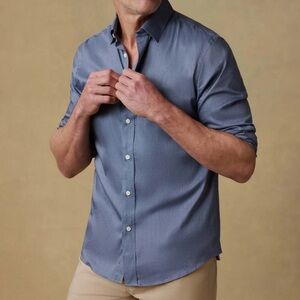 Faherty Mens The Movement Shirt Twilight Heather MEDIUM NWT